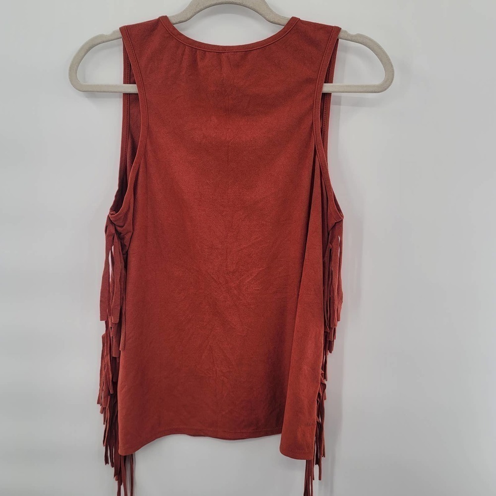NOBLE U Boho Fringe Tank Size L Juniors - Picture 2 of 5